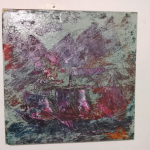Mystic Voyage Abstract Ship Art